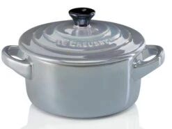Le Creuset Mini Cocotte In Perlgrau Metallic