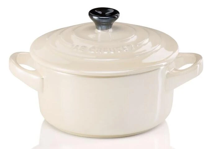 Le Creuset Mini Cocotte In Creme Metallic