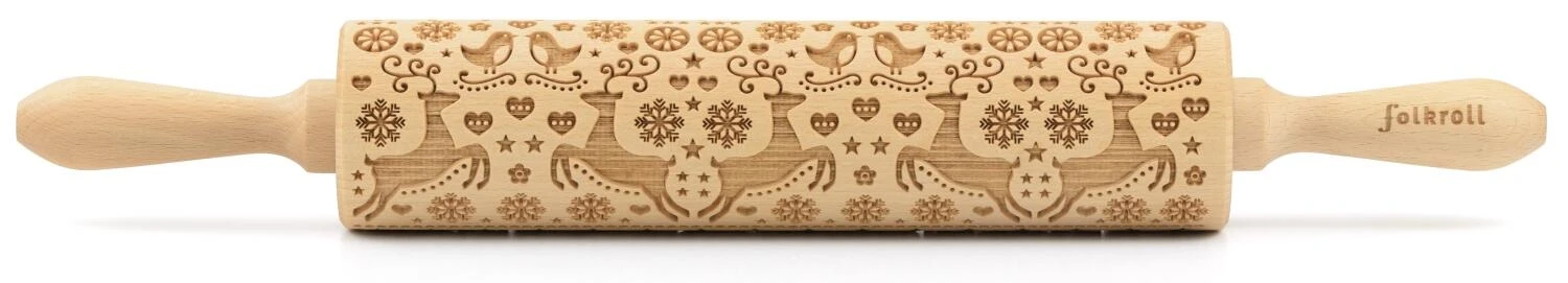 Folkroll Teigrolle Rentier Weihnacht