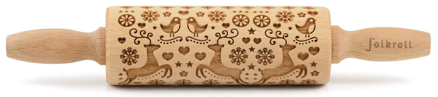 Folkroll Teigrolle Rentier Weihnacht – Bild 2